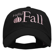 Hello Fall Embroidered Low Profile Structured PET Spun Cap