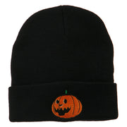 Halloween Laughing Jack o Lantern Embroidered Long Beanie