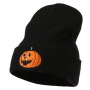 Halloween Laughing Jack o Lantern Embroidered Long Beanie