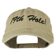 Golf 19th Hole Embroidered Washed Cap