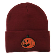 Halloween Laughing Jack o Lantern Embroidered Long Beanie