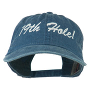 Golf 19th Hole Embroidered Washed Cap