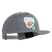 Hawaii State Flower with Aloha Iron on Patched Flexfit Snapback Style Cap - Dk-Grey OSFM