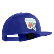 Hawaii State Flower with Aloha Iron on Patched Flexfit Snapback Style Cap - Royal OSFM