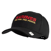 Marines The Few The Proud Embroidered 6 Panel Structured Cotton Twill Cap Made in USA - Black OSFM