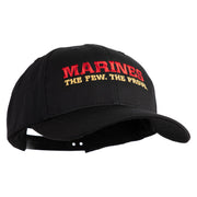 Marines The Few The Proud Embroidered 6 Panel Structured Cotton Twill Cap Made in USA - Black OSFM