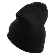 Made in USA Navy USN Veteran Symbol Embroidered 8 Inch Solid Knit Short Beanie