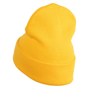 Detroit Skyline Embroidered 12 Inch Long Knitted Beanie - Yellow OSFM