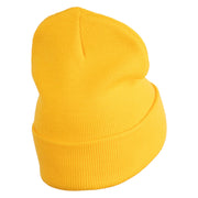 Detroit Skyline Embroidered 12 Inch Long Knitted Beanie - Yellow OSFM