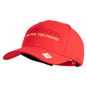 Marines The Few The Proud Embroidered 6 Panel Structured Cotton Twill Cap Made in USA - Red OSFM
