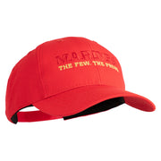 Marines The Few The Proud Embroidered 6 Panel Structured Cotton Twill Cap Made in USA - Red OSFM
