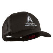 US Space Force with Delta Embroidered Solid Cotton Mesh Cap - Charcoal OSFM