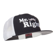 Mr Right Mustache Embroidered Mesh Snapback