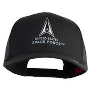 US Space Force with Delta Embroidered Solid Cotton Mesh Cap - Black OSFM
