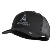 US Space Force with Delta Embroidered Solid Cotton Mesh Cap - Black OSFM