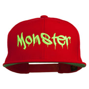 Halloween Monster Embroidered Snapback Cap