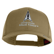 US Space Force with Delta Embroidered Solid Cotton Mesh Cap - Khaki OSFM