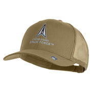 US Space Force with Delta Embroidered Solid Cotton Mesh Cap - Khaki OSFM