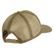 US Space Force with Delta Embroidered Solid Cotton Mesh Cap - Khaki OSFM