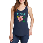 Aloha Flower Ladies Core Cotton Tank Top