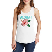 Aloha Flower Ladies Core Cotton Tank Top