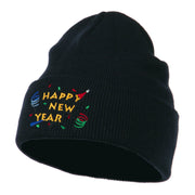 Happy New Year Embroidered Beanie