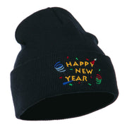 Happy New Year Embroidered Beanie