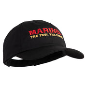 Marines The Few The Proud Embroidered 6 Panel Unstructured Cotton Twill Cap Made in USA - Black OSFM