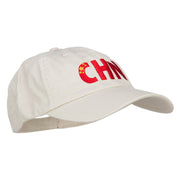 China CHN Flag Embroidered Low Profile Cap