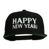 Happy New Year Embroidered Flat Bill Cap