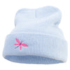 Dragonfly Logo Embroidered Super Stretch Knit Watch Cap Beanie - Columbia-Blue OSFM