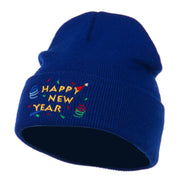 Happy New Year Embroidered Beanie