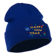 Happy New Year Embroidered Beanie