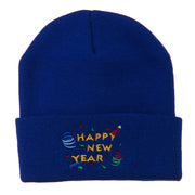 Happy New Year Embroidered Beanie