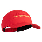 Marines The Few The Proud Embroidered 6 Panel Unstructured Cotton Twill Cap Made in USA - Red OSFM