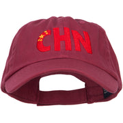 China CHN Flag Embroidered Low Profile Cap