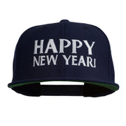 Happy New Year Embroidered Flat Bill Cap