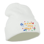 Happy New Year Embroidered Beanie