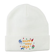 Happy New Year Embroidered Beanie