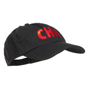 China CHN Flag Embroidered Low Profile Cap