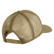 US Air Force Wing Retired Embroidered Solid Cotton Mesh Cap - Khaki OSFM
