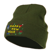 Happy New Year Embroidered Beanie