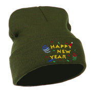 Happy New Year Embroidered Beanie