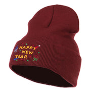 Happy New Year Embroidered Beanie