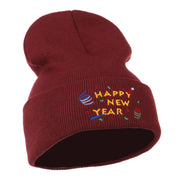 Happy New Year Embroidered Beanie