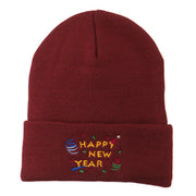 Happy New Year Embroidered Beanie