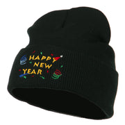 Happy New Year Embroidered Beanie