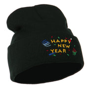 Happy New Year Embroidered Beanie