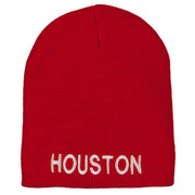 Houston Embroidered Knitted Short Beanie