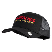 Marines The Few The Proud Embroidered 6 Panel Structured Cotton Twill Mesh Cap Made in USA - Black OSFM